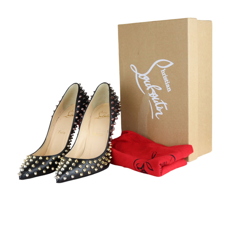 Christian Louboutin Spikes Pumps Nappa Pigalle Black Size 38 Bag Religion