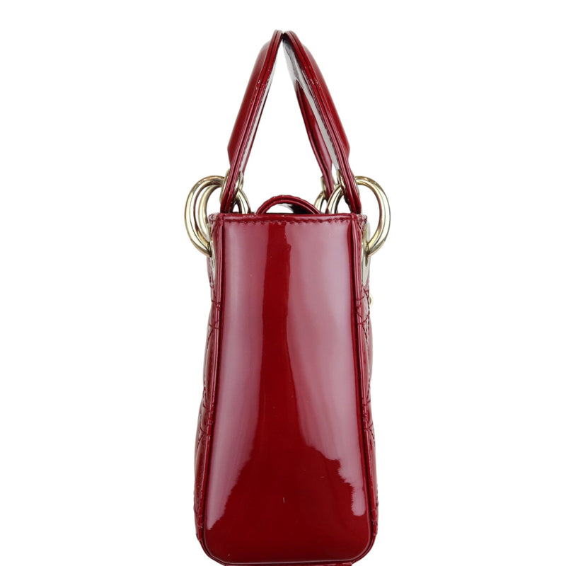 Lady Dior Patent Cannage Mini Red GHW