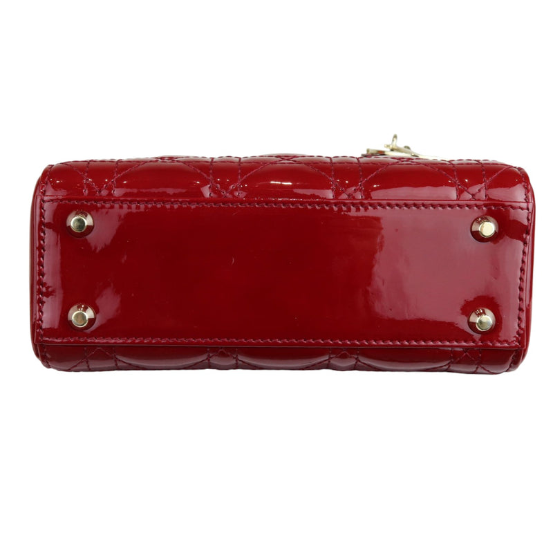 Lady Dior Mini Patent Cannage Red GHW