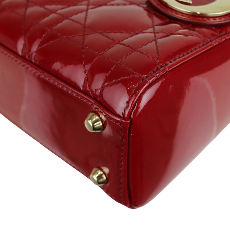 Lady Dior Mini Patent Cannage Red GHW