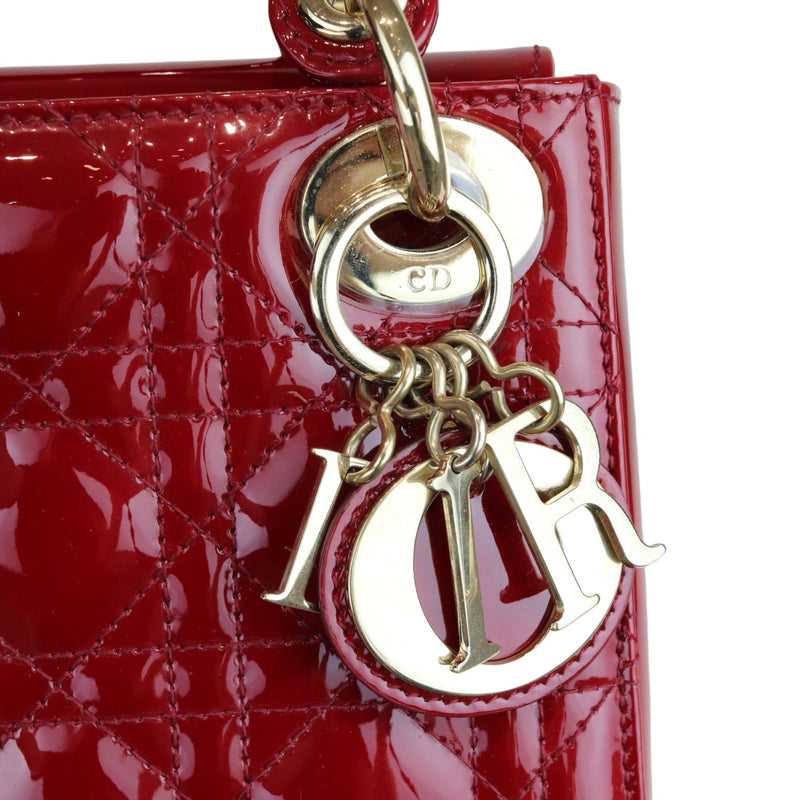 Lady Dior Patent Cannage Mini Red GHW