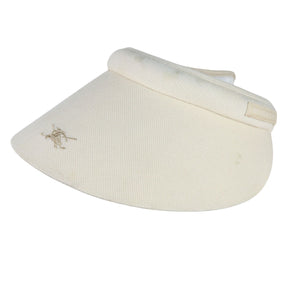 Golf Knight Logo Visor Hat Nova Check Chalk Cotton White