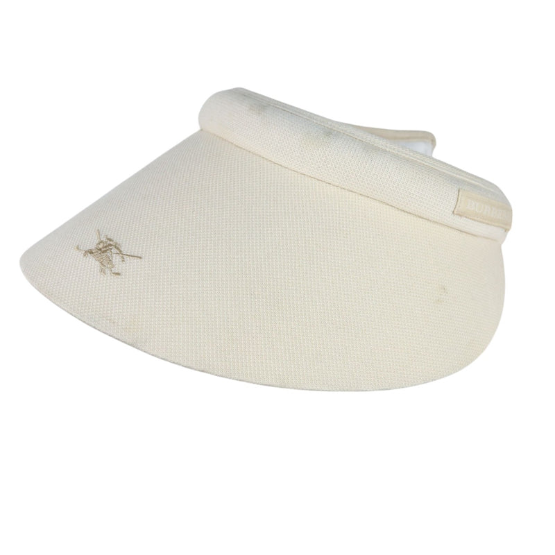 Golf Knight Logo Visor Hat Nova Check Chalk Cotton White