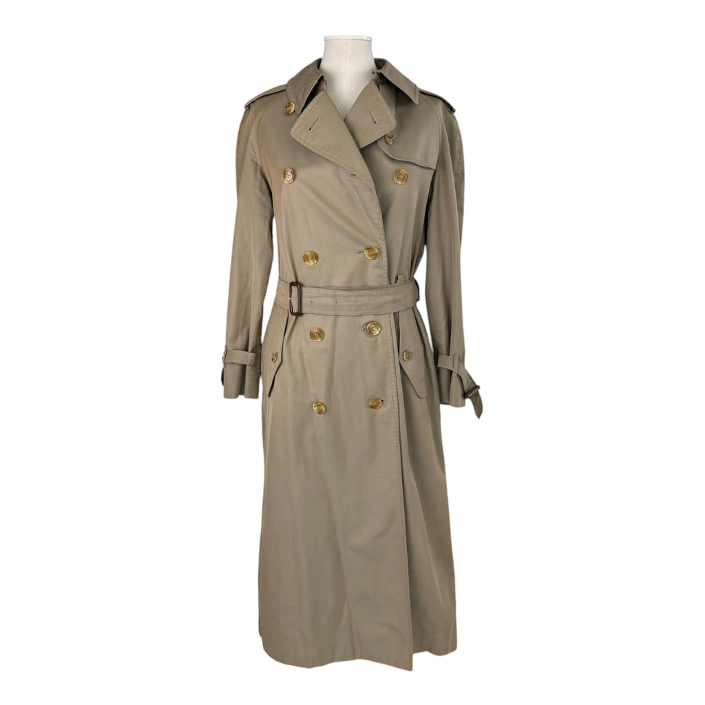 Vintage Trench Coat Cotton Polyester Beige Size Small