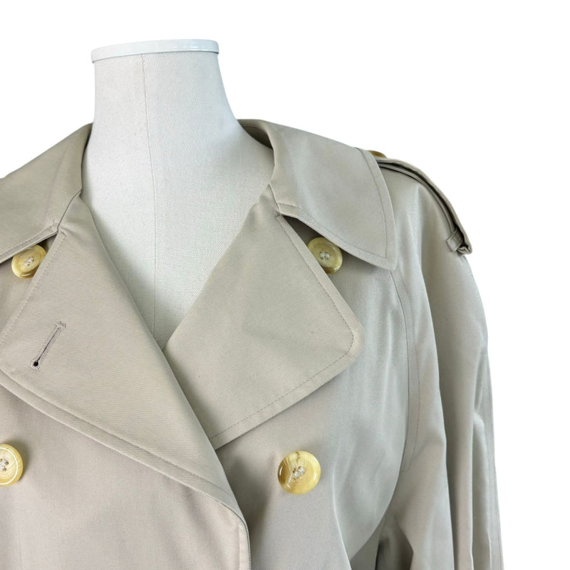 Trench Coat Cotton Polyester Beige Size Medium