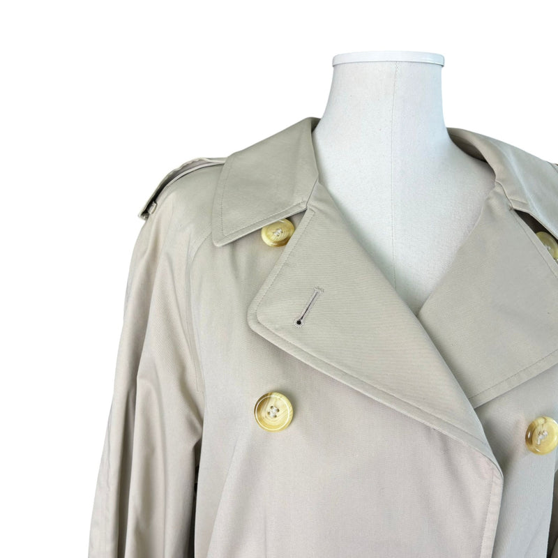 Trench Coat Cotton Polyester Beige Size Medium