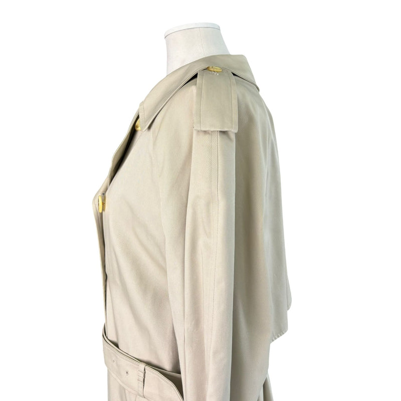 Trench Coat Cotton Polyester Beige Size Medium