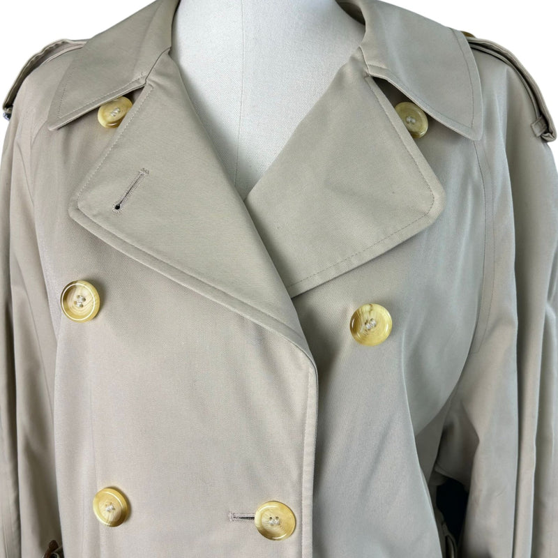 Trench Coat Cotton Polyester Beige Size Medium