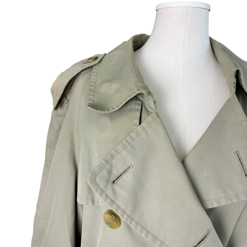 Trench Coat Cotton Beige Size Medium