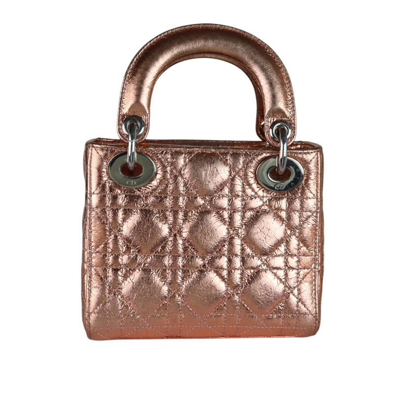 Lady Dior Mini Metallic Cannage Copper SHW