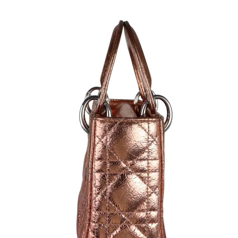 Lady Dior Mini Metallic Cannage Copper SHW