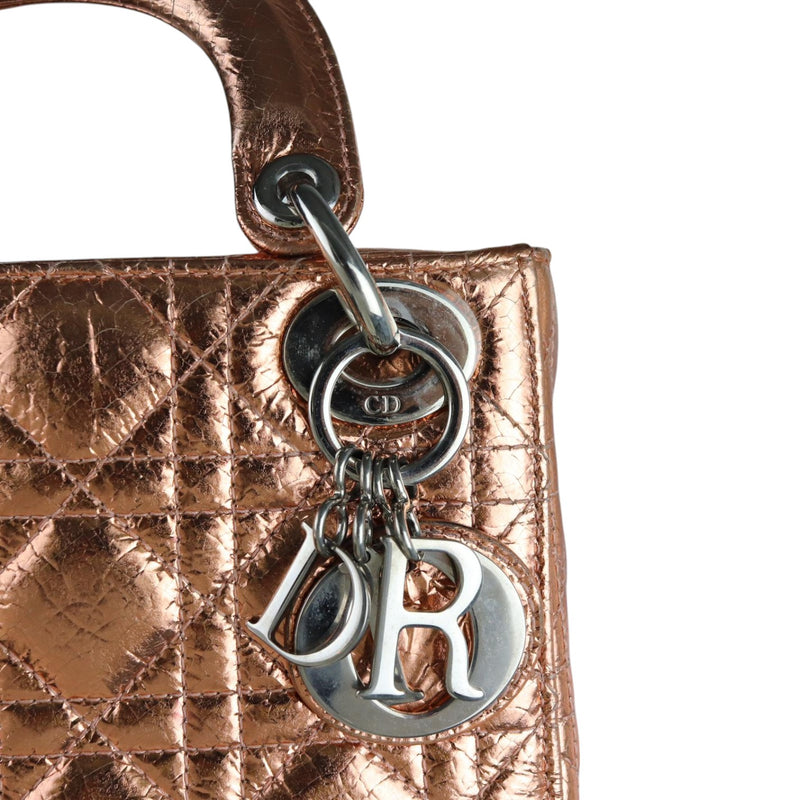 Lady Dior Mini Metallic Cannage Copper SHW