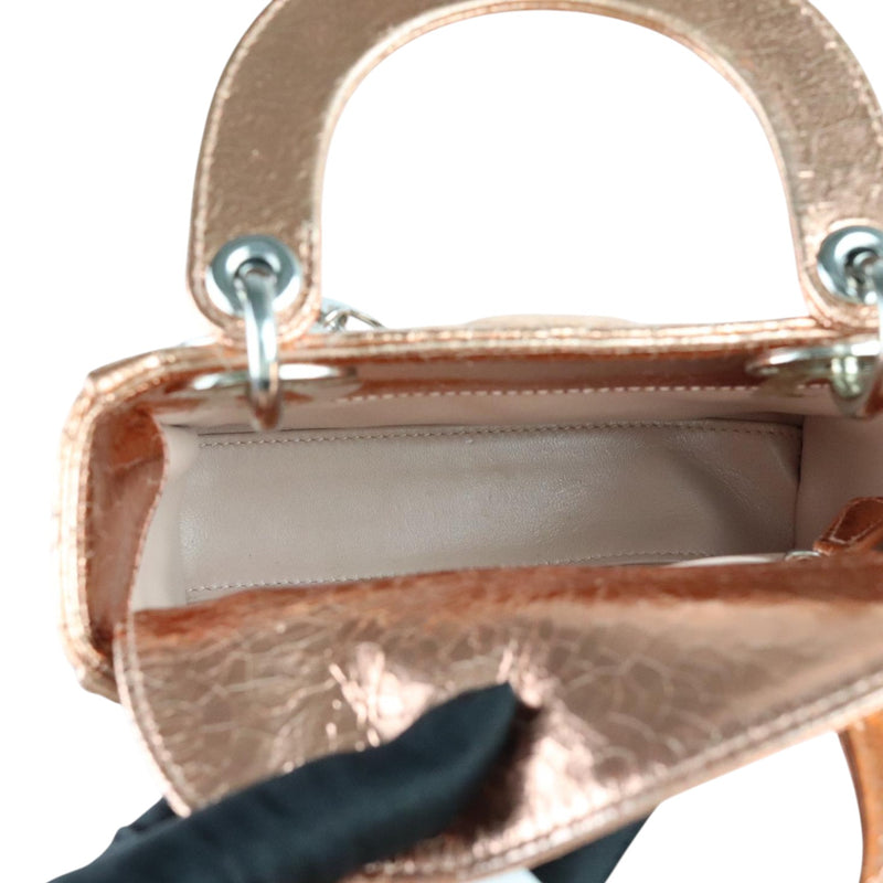 Lady Dior Mini Metallic Cannage Copper SHW