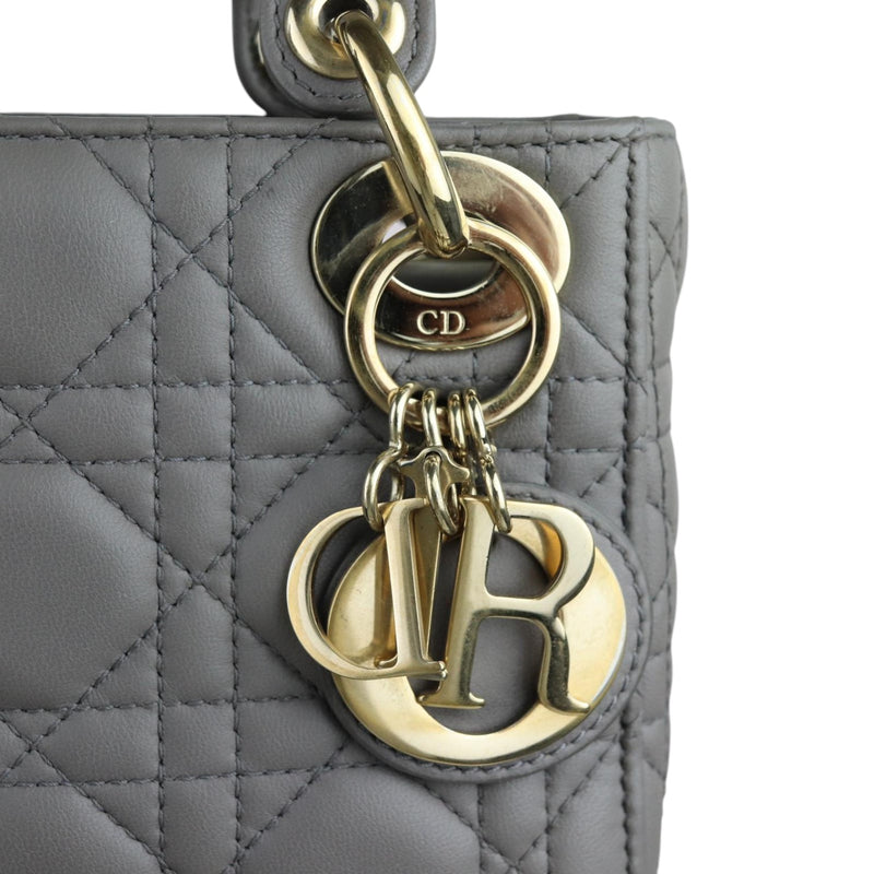 Mini Lady Dior Lambskin Grey GHW