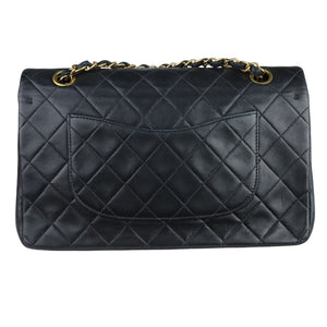 Vintage Double Flap Medium Lambskin Quilted Black GHW