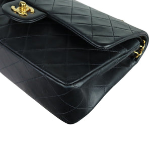 Vintage Double Flap Medium Lambskin Quilted Black GHW