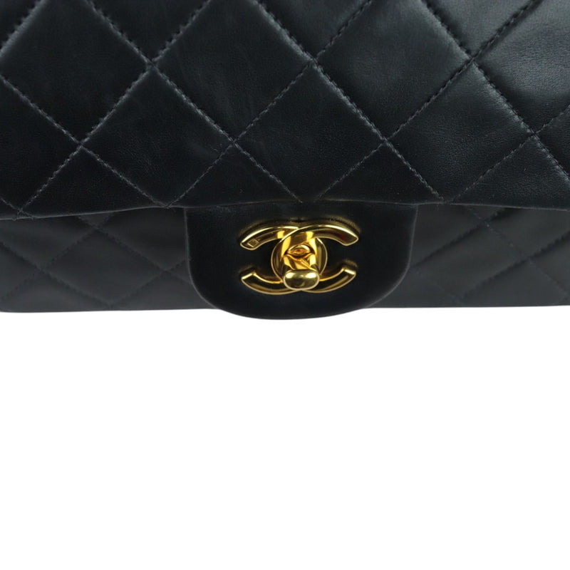 Vintage Double Flap Medium Lambskin Quilted Black GHW