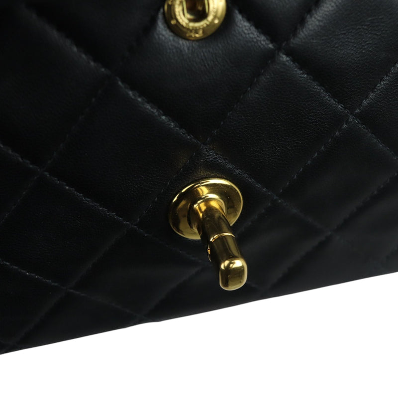 Vintage Double Flap Medium Lambskin Quilted Black GHW