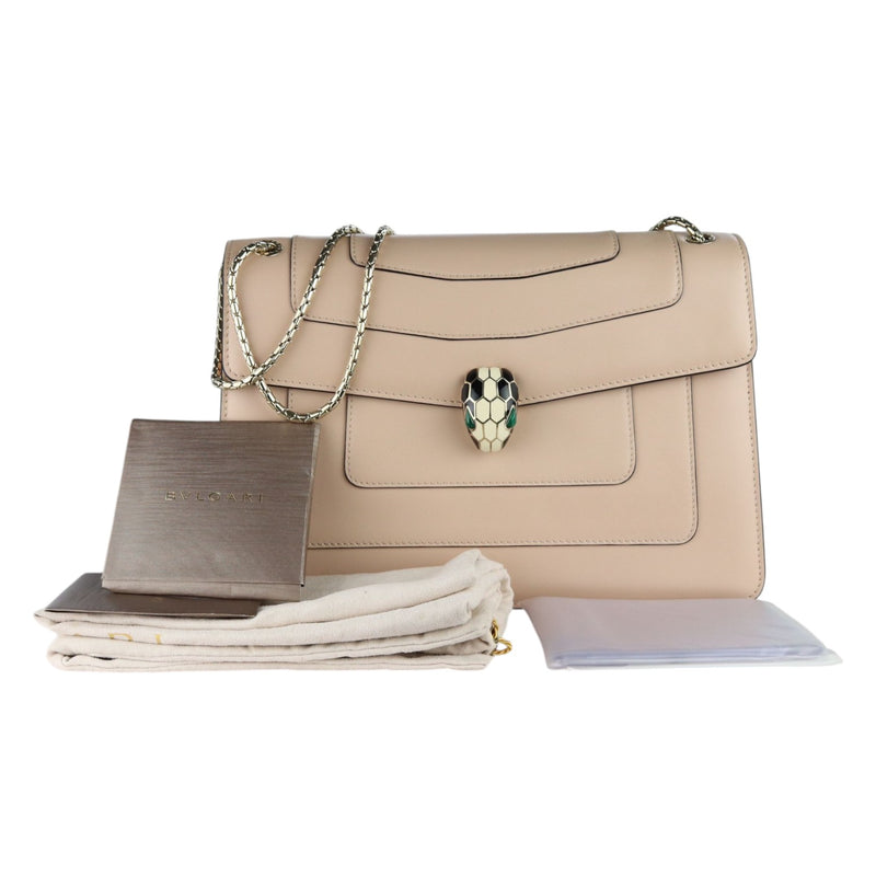 Serpenti Forever Crossbody Calfskin White Agate GHW