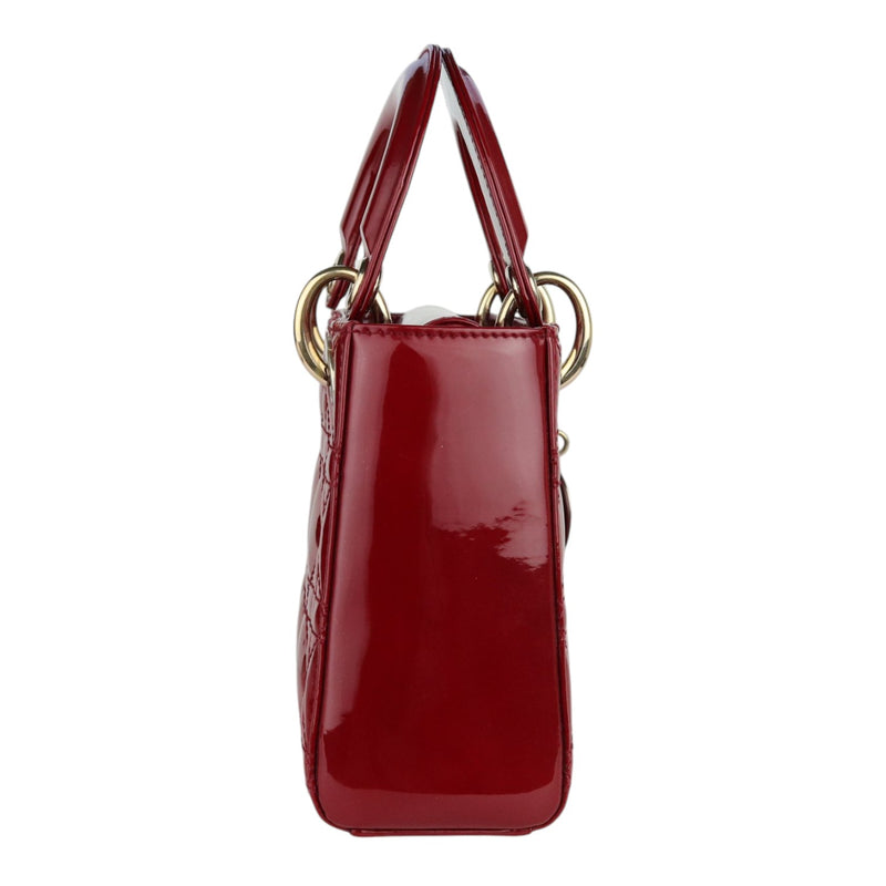 Lady Dior Mini Patent Cannage Red GHW