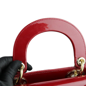 Lady Dior Mini Patent Cannage Red GHW