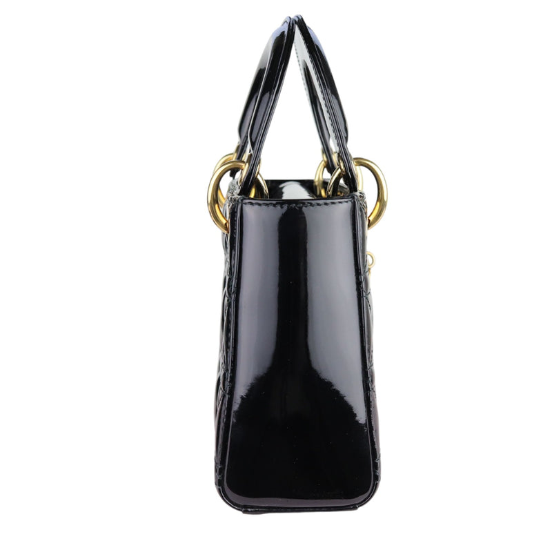 Lady Dior Mini Patent Cannage Black GHW