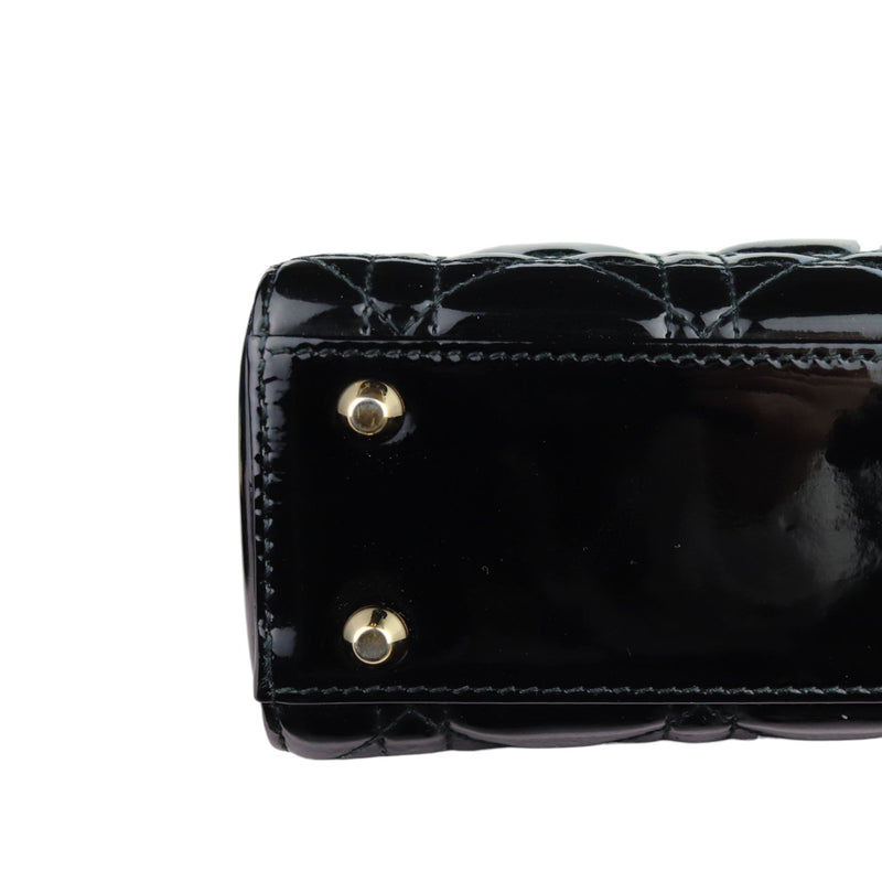 Lady Dior Mini Patent Cannage Black GHW