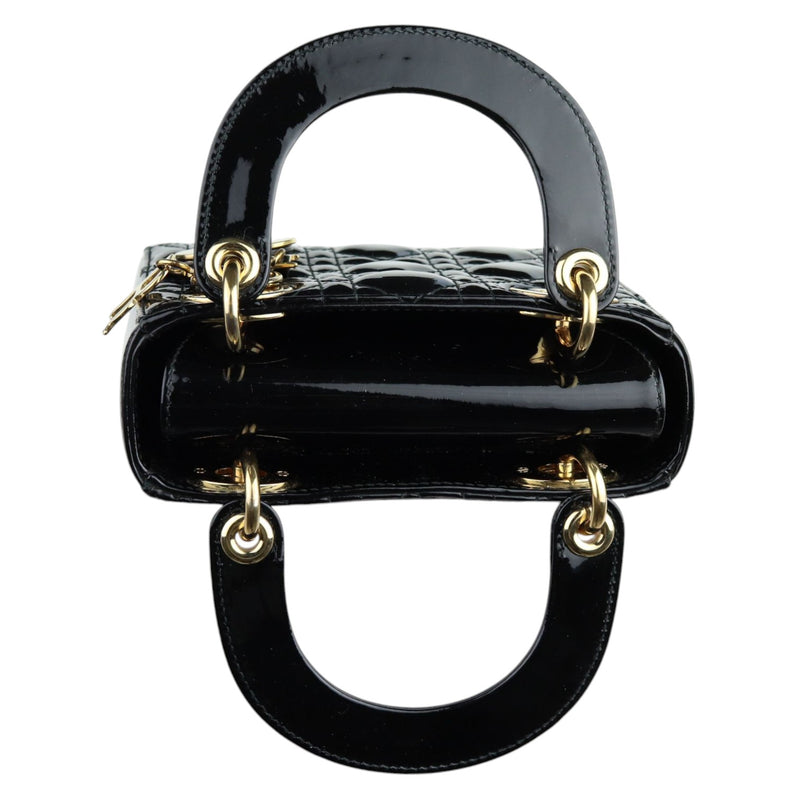 Lady Dior Mini Patent Cannage Black GHW