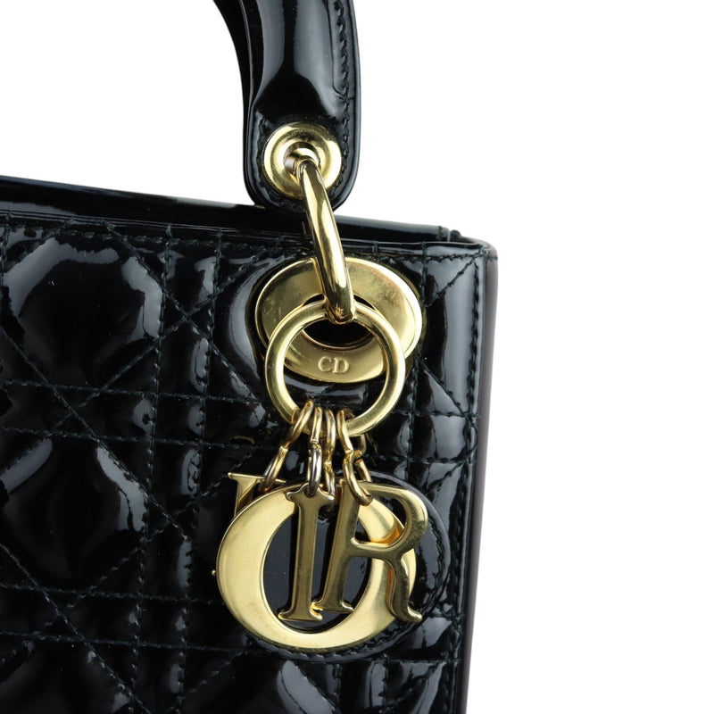 Lady Dior Mini Patent Cannage Black GHW