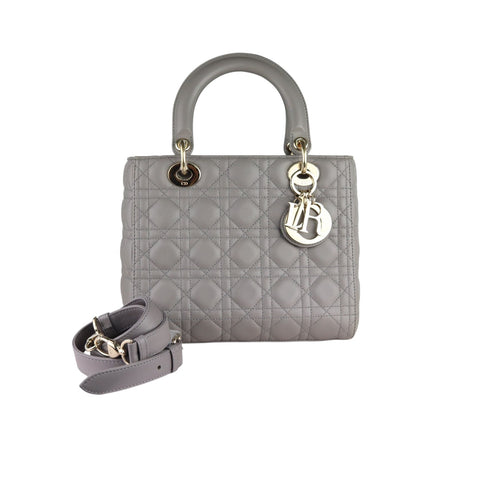 Medium Lady Dior Lambskin Purple GHW