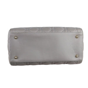 Medium Lady Dior Lambskin Quilted Grey GHW