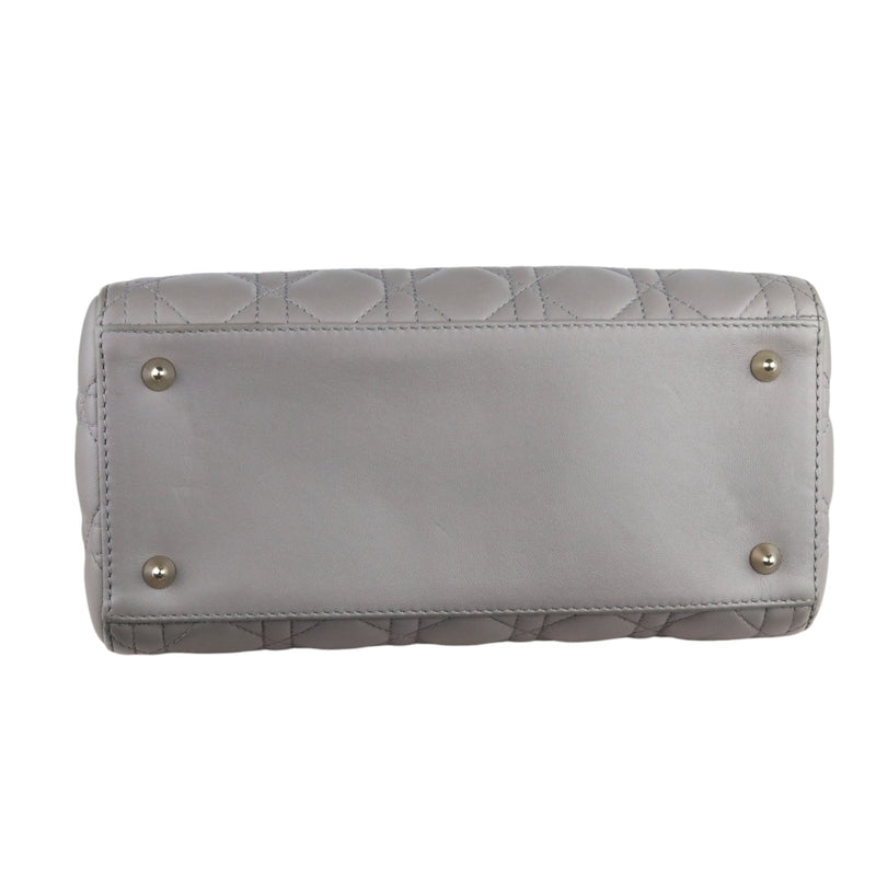 Medium Lady Dior Lambskin Quilted Grey GHW