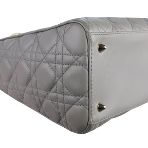 Medium Lady Dior Lambskin Quilted Grey GHW