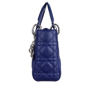 Mini Lady Dior Lambskin Quilted Blue SHW