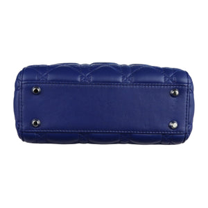 Mini Lady Dior Lambskin Quilted Blue SHW