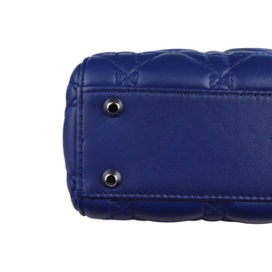 Mini Lady Dior Lambskin Quilted Blue SHW