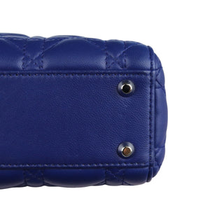 Mini Lady Dior Lambskin Quilted Blue SHW