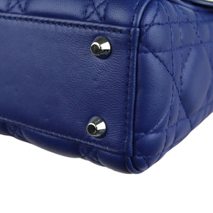 Mini Lady Dior Lambskin Quilted Blue SHW