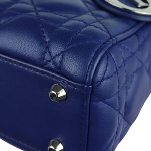 Mini Lady Dior Lambskin Quilted Blue SHW