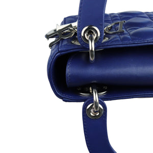 Mini Lady Dior Lambskin Quilted Blue SHW