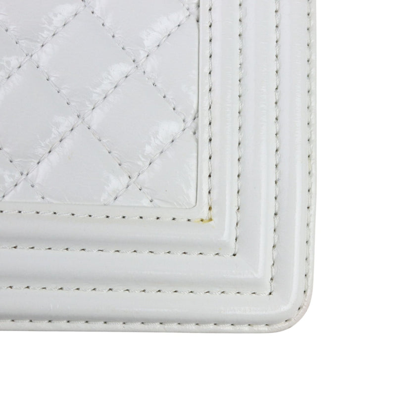 Boy Flap Medium Calfskin Quilted White SHW