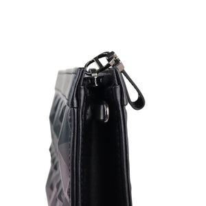 Caro Zipped Pouch with Chain Calfskin Black SHW