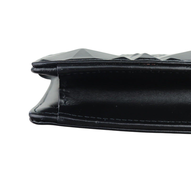 Caro Zipped Pouch with Chain Calfskin Black SHW