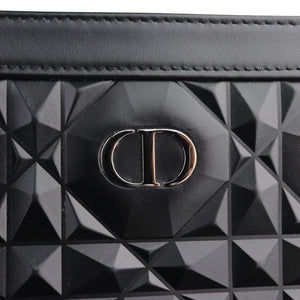 Caro Zipped Pouch with Chain Calfskin Black SHW