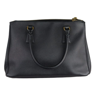 Galleria Double Zip Tote Small Saffiano Black GHW