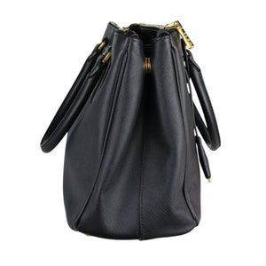 Galleria Double Zip Tote Small Saffiano Black GHW