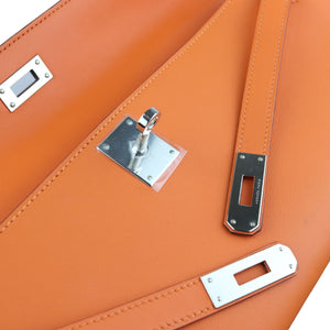 Kelly Cut Clutch Pochette Swift Orange PHW