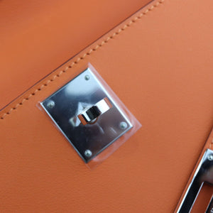 Kelly Cut Clutch Pochette Swift Orange PHW