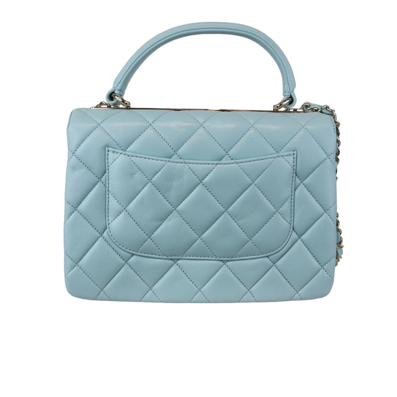 Trendy CC Flap Small Lambskin Quilted Light Blue GHW