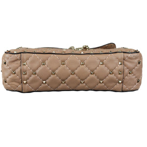 Rockstud Spike Shoulder Medium Lambskin Beige GHW